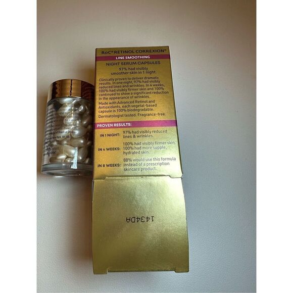 RoC Retinol Correxion Anti-Aging Wrinkle Night Serum, Daily Line Smoothing Skin - Picture 2 of 6